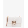 Leather shoulder bag with love birds buckle