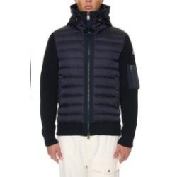 Woll blend cardigan with padded inserts