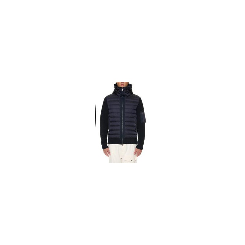 Woll blend cardigan with padded inserts