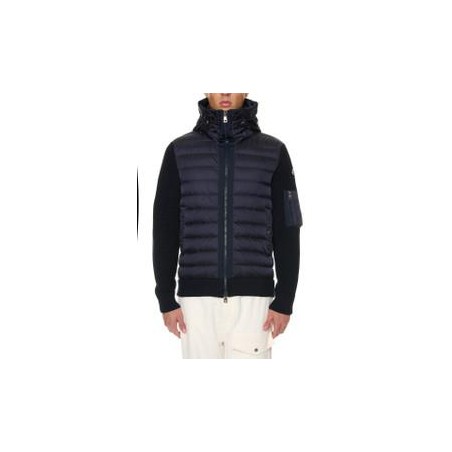 Woll blend cardigan with padded inserts