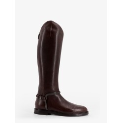 Leather boots with Monili detail