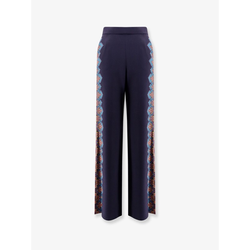 Silk trousers with floral print
