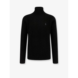 Wool and cashmere sweater with frontal logo