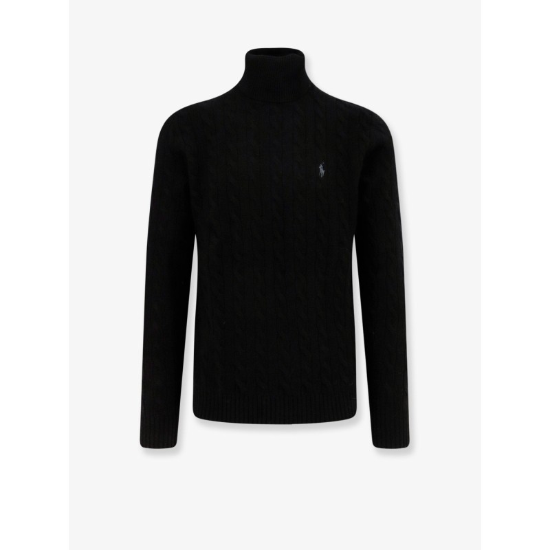 Wool and cashmere sweater with frontal logo