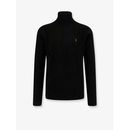 Wool and cashmere sweater with frontal logo