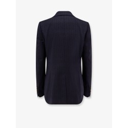 Single-breasted wool blazer with iconic pattern