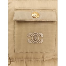 Sleeveless down jacket with Triomphe patch