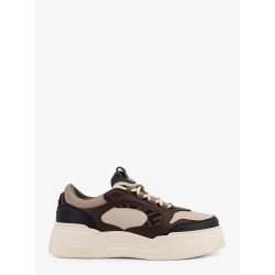 Fendi Force leather sneakers with FF Jacquard fabric inserts