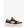 Fendi Force leather sneakers with FF Jacquard fabric inserts