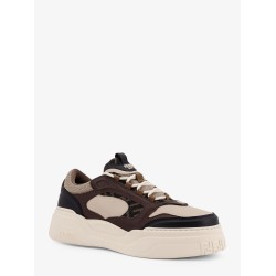 Fendi Force leather sneakers with FF Jacquard fabric inserts