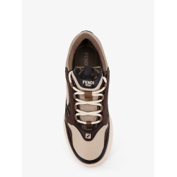 Fendi Force leather sneakers with FF Jacquard fabric inserts