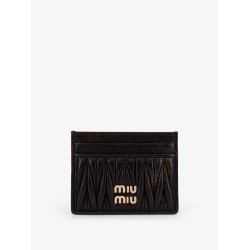 Matelassé leather card holder