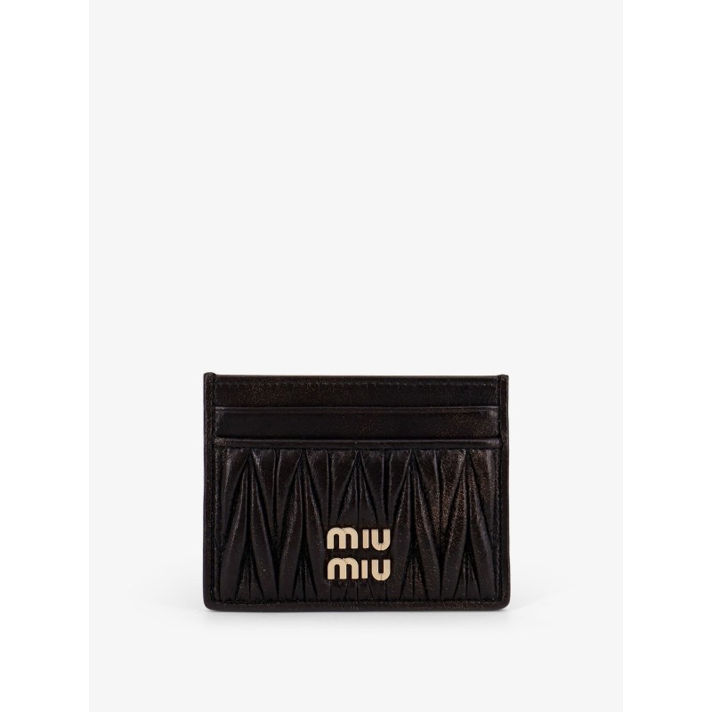 Matelassé leather card holder