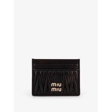 Matelassé leather card holder