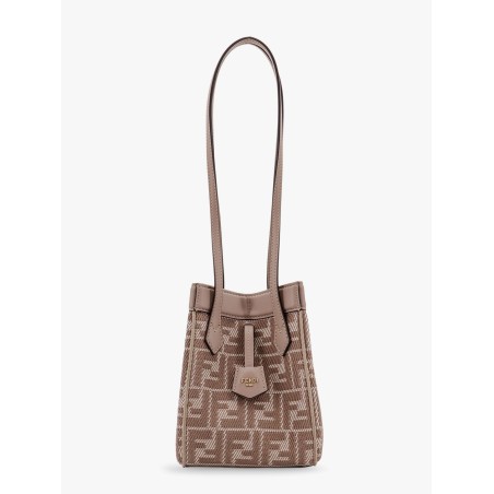 Origami Mini leather and denim-effect FF jacquard transformable mini-bag