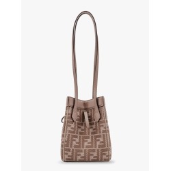 Origami Mini leather and denim-effect FF jacquard transformable mini-bag