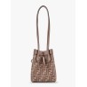 Origami Mini leather and denim-effect FF jacquard transformable mini-bag