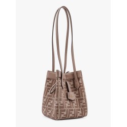 Origami Mini leather and denim-effect FF jacquard transformable mini-bag
