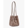 Origami Mini leather and denim-effect FF jacquard transformable mini-bag
