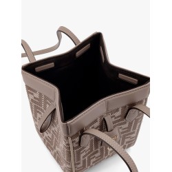 Origami Mini leather and denim-effect FF jacquard transformable mini-bag