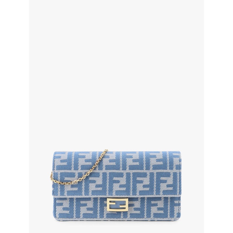 Wallet on chain baguette with shoulder strap with all-over ff motif