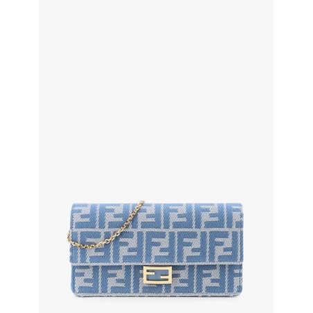 Wallet on chain baguette with shoulder strap with all-over ff motif