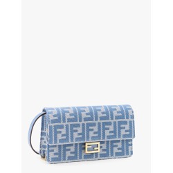 Wallet on chain baguette with shoulder strap with all-over ff motif