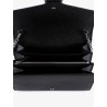 Leather shoulder bag with iconic tiger heads buckle