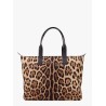 Nylon shoulder bag with animalier print