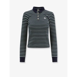 Striped cotton polo shirt