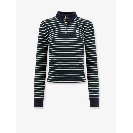 Striped cotton polo shirt