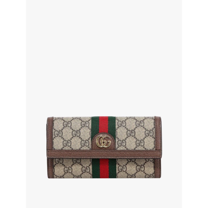 Supreme GG fabric and leather wallet