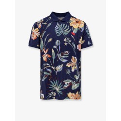Housemark printed cotton polo shirt