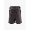 Black denim bermuda shorts with belt