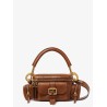 Small double carry leather bag with multipocket detail