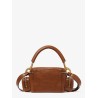 Small double carry leather bag with multipocket detail