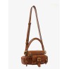 Small double carry leather bag with multipocket detail