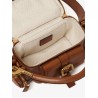Small double carry leather bag with multipocket detail