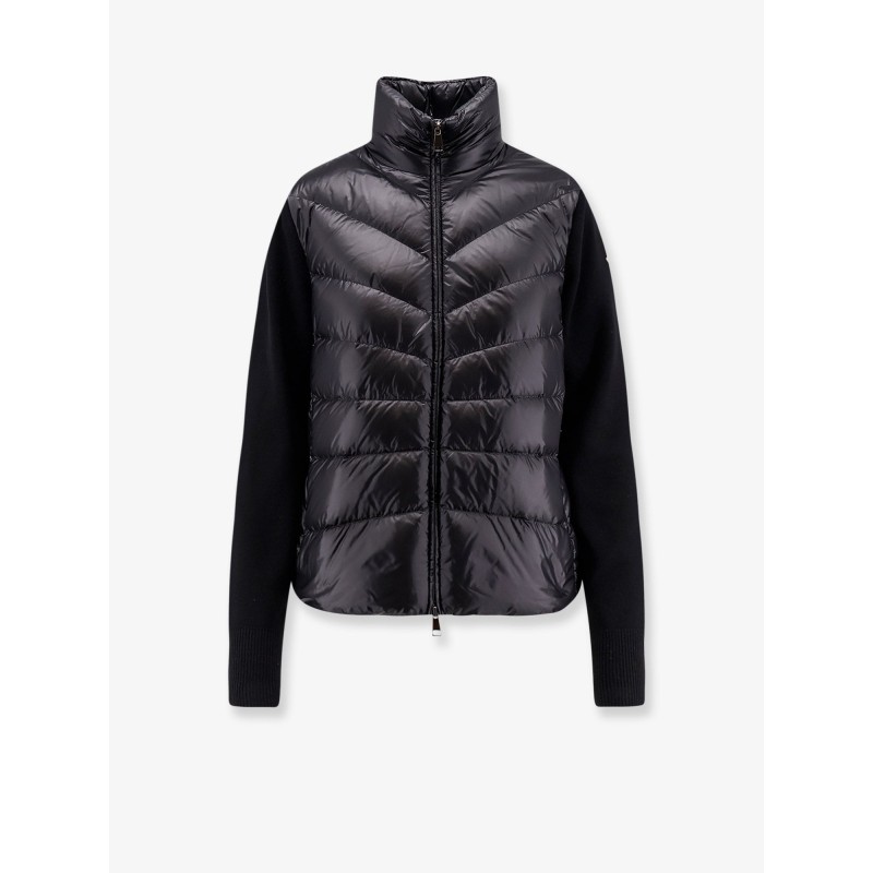 Down jacket with wool sleeves