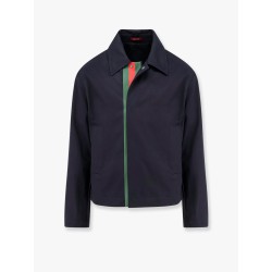Cotton gabardine jacket with embossed logo