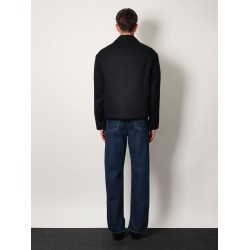Cotton gabardine jacket with embossed logo