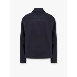Cotton gabardine jacket with embossed logo