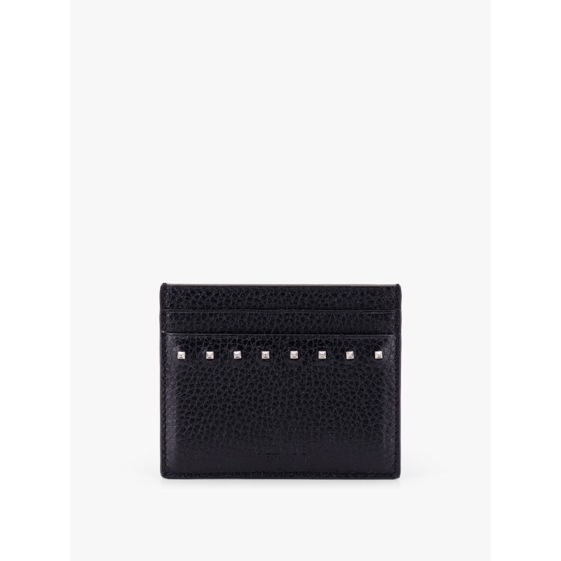 Leather card holder with stud detail