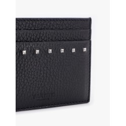 Leather card holder with stud detail