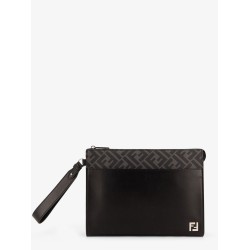 Squared FF leather clutch
