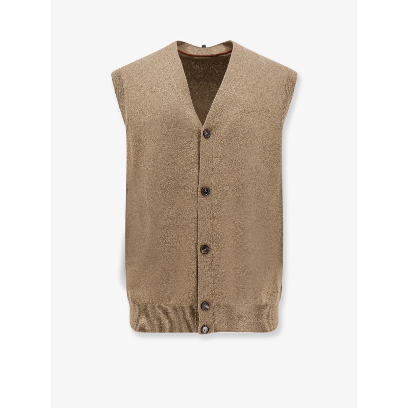 Cashmere sleeveless cardigan