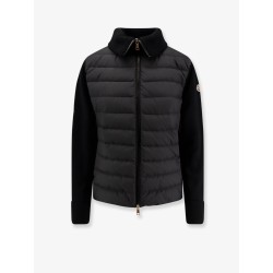 Nylon down jacket with virgin wool inserts