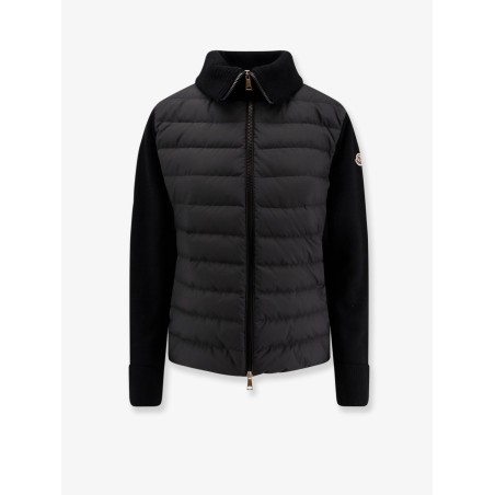 Nylon down jacket with virgin wool inserts