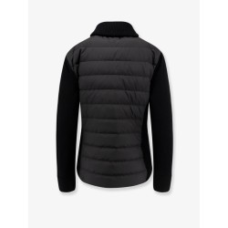 Nylon down jacket with virgin wool inserts