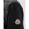 Nylon down jacket with virgin wool inserts